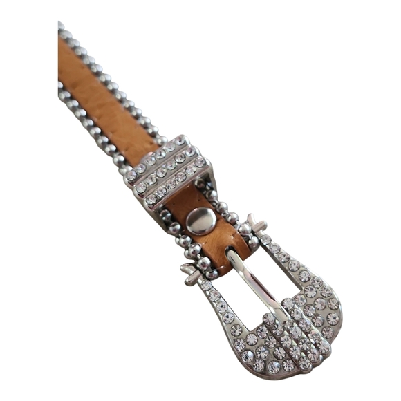 MMS Design Studio Crystal Rhinestone Studded Western Belt - Size Small - Picture 5 of 12